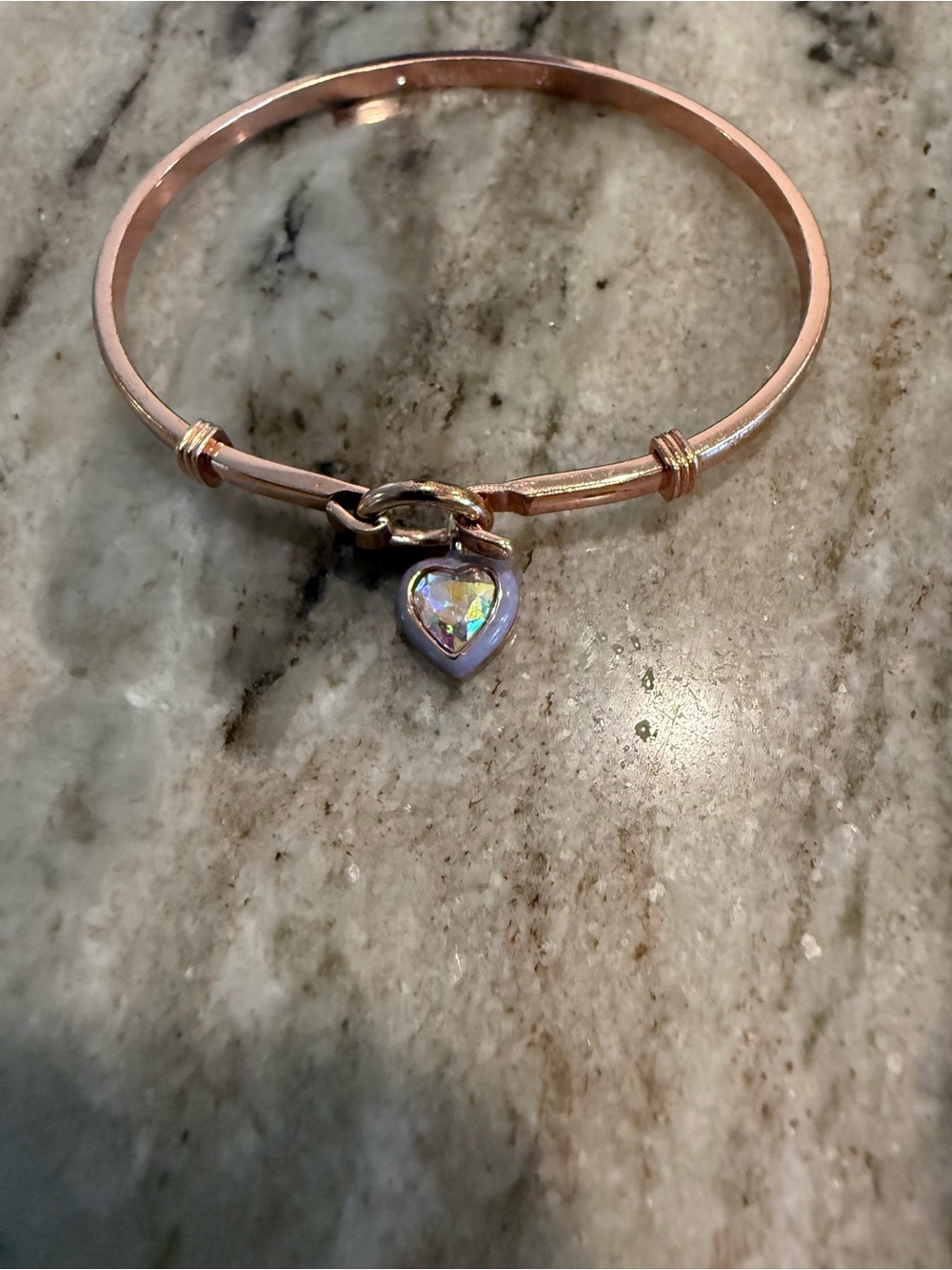 Alex and ani Rose Gold Heart Charm Bangle Bracelet - Women Jewelry